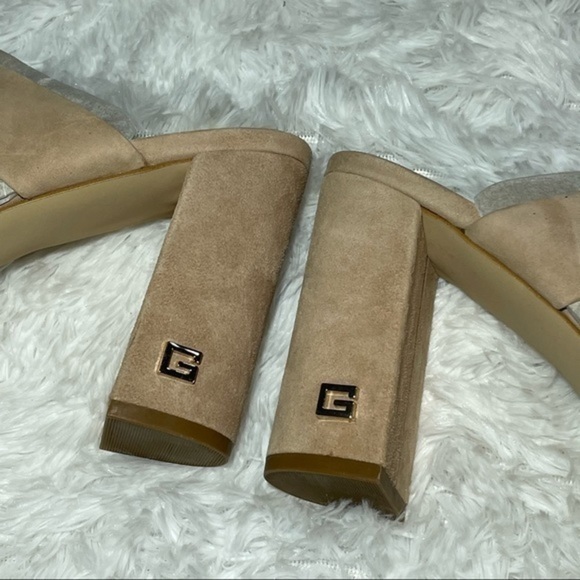 GUESS Taupe Blubell Suede Platform Slide 7.5 - Picture 9 of 16